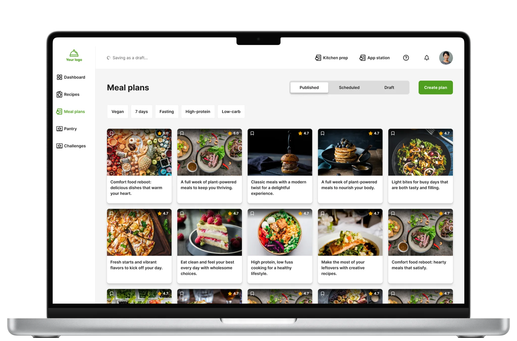Member Kitchens web app displayed on a laptop screen