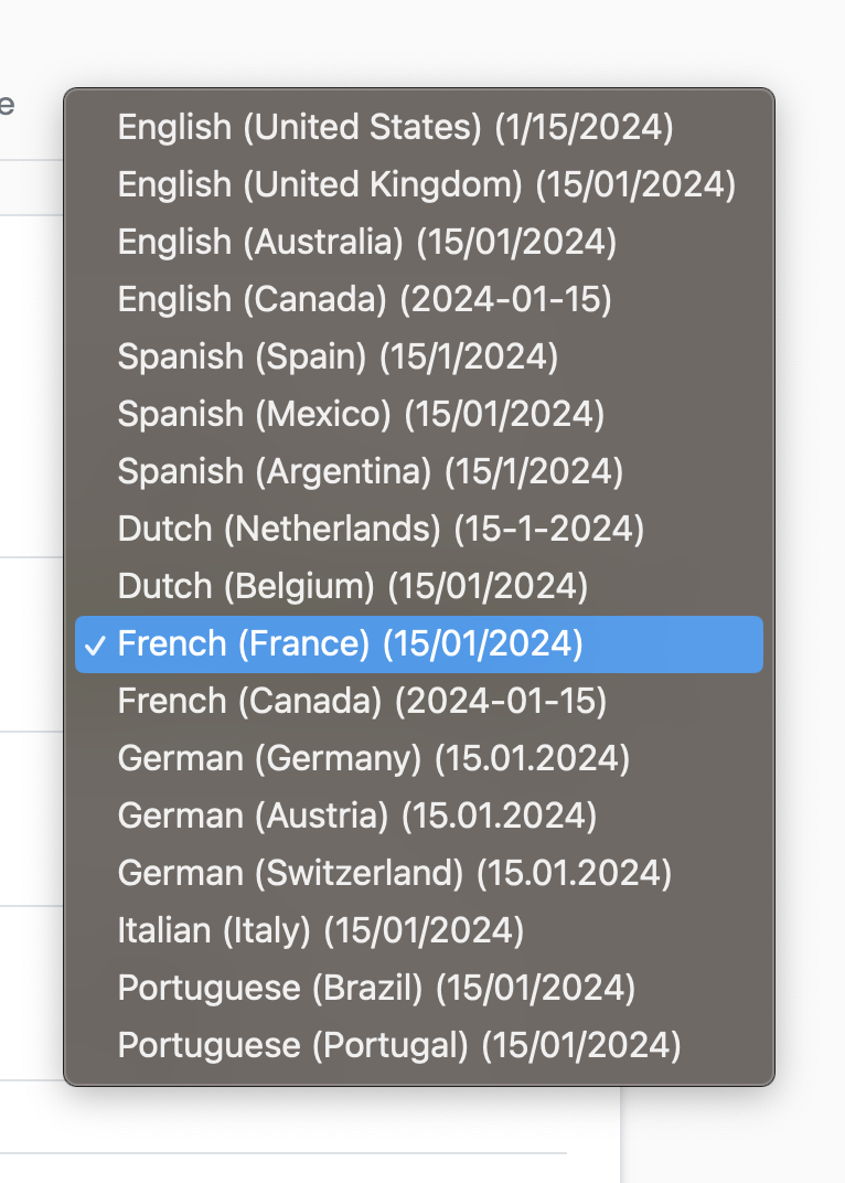 Locale-aware dates, numbers, and measurements formatted for the member region