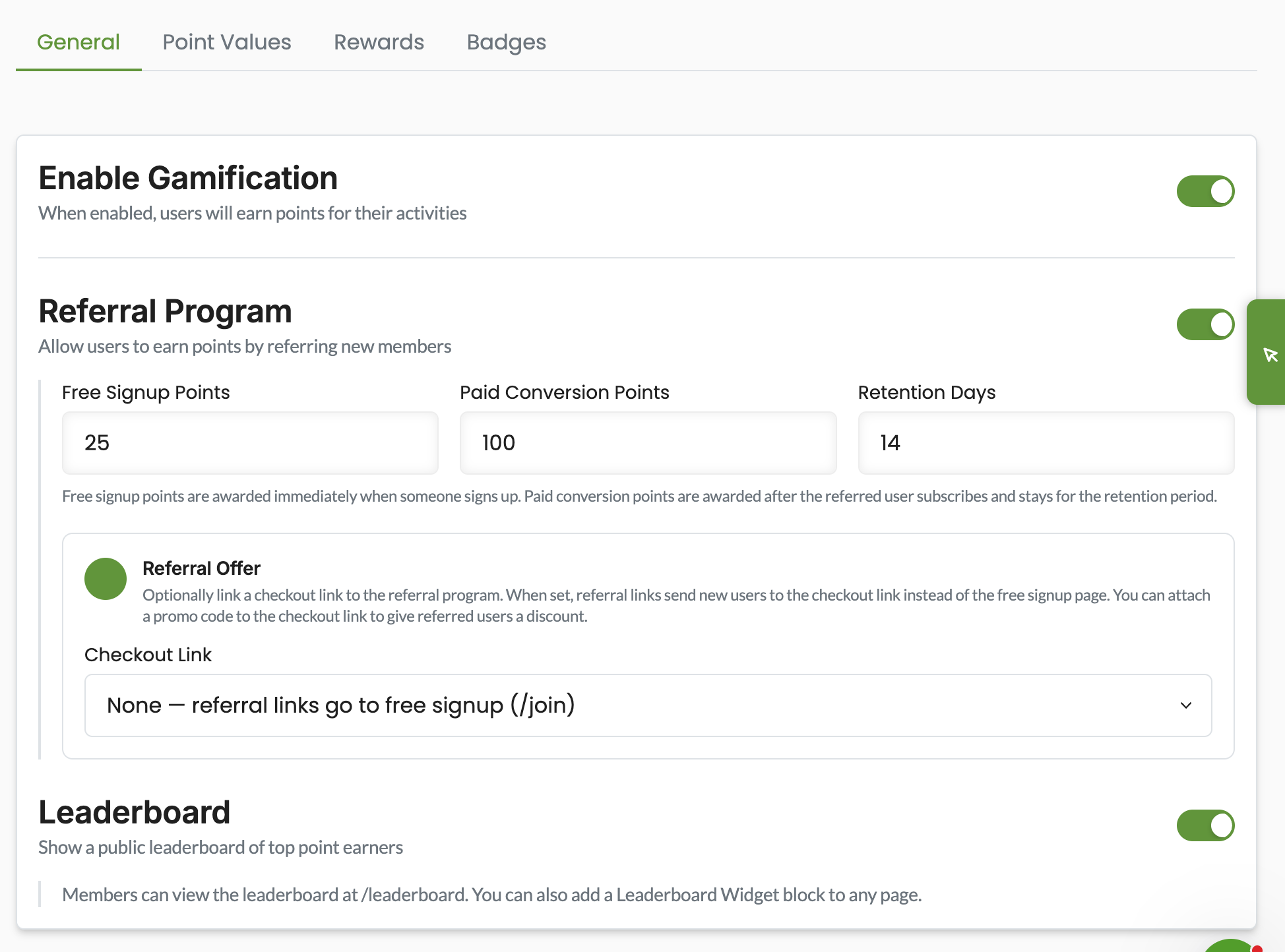 Member referral experience with invite links, rewards, and tracking when friends join